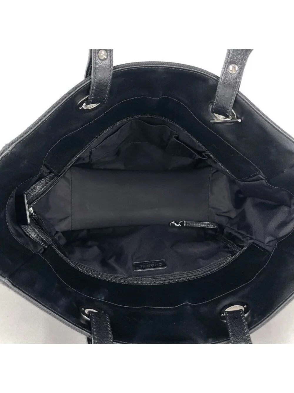Chanel Paris Biarritz Tote MM CC Logo Black